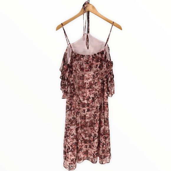 Chelsea28 Halter Open Shoulder Ruffle Print Dress size XL - Picture 10 of 14